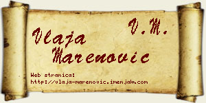 Vlaja Marenović vizit kartica